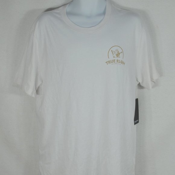True Religion Men's T shirt XL Logo Crew neck  Short Sleeve white NWT - Picture 1 of 2